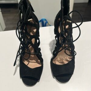 Call it spring black lace heels